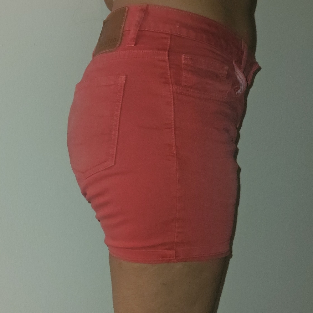 Red Denim Shorts - Picture 2 of 3